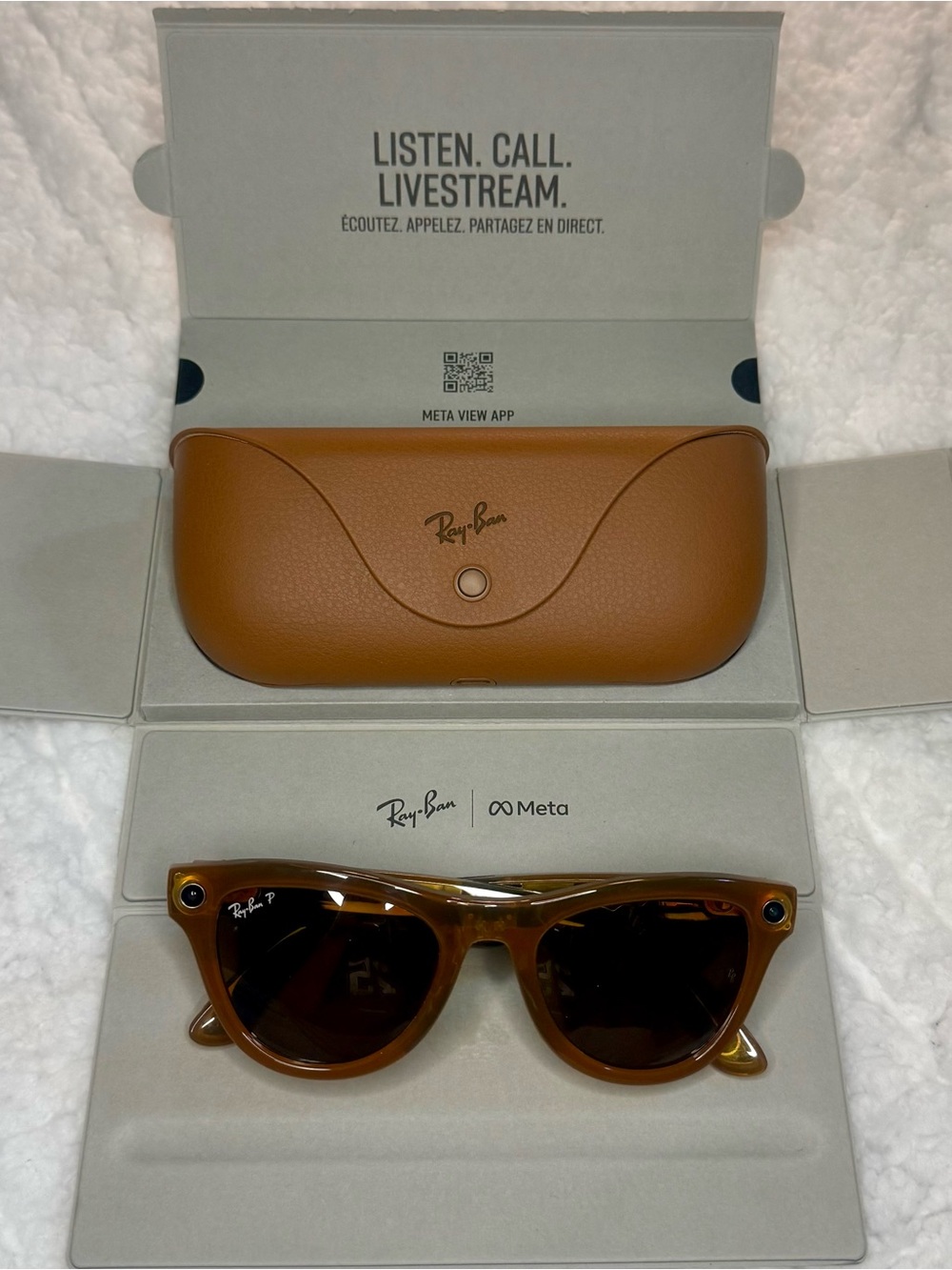 Ray-Ban Brown Smart Polarized Sunglasses with Brown Case